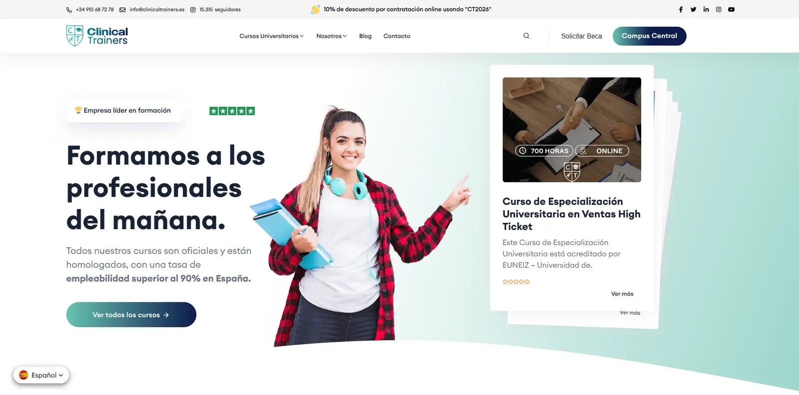 Web corporativa de Clinical Trainers